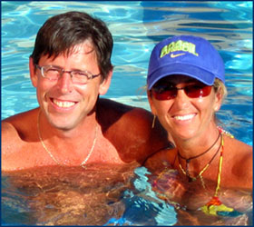 Aaron and Paula at the Wynn Hotel Pool in Las Vegas
