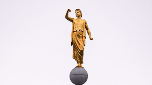 Angel Moroni from atop the Church of Jesus Christ of Latter-day Saints